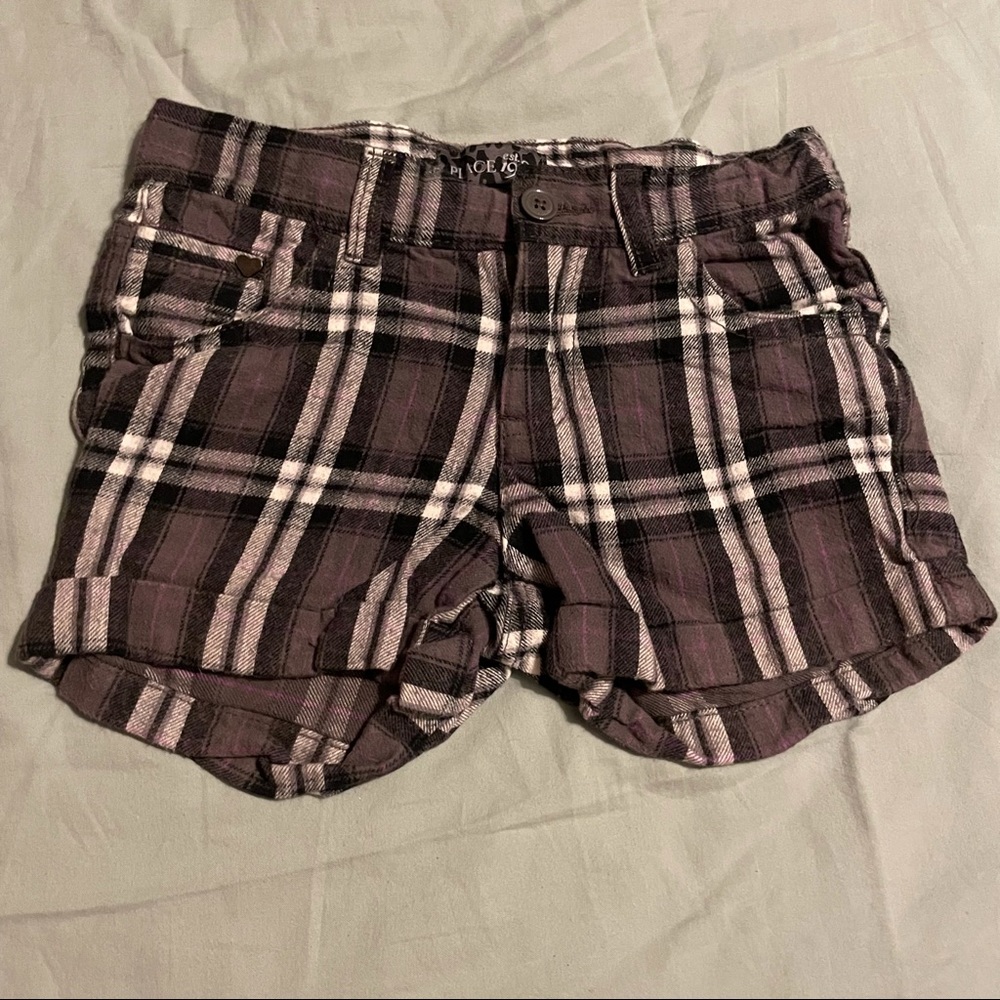 Children’s Place purple plaid shorts